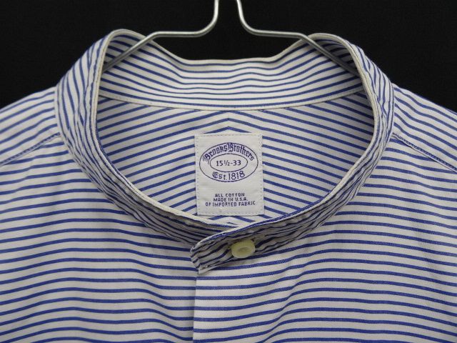 画像: 90'S BROOKS BROTHERS バンドカラーシャツ ストライプ USA製 (VINTAGE)