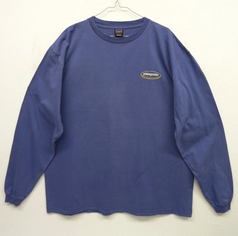 画像: 90'S PATAGONIA 黒タグ バックプリント オーバルロゴ 長袖Tシャツ USA製 (VINTAGE)