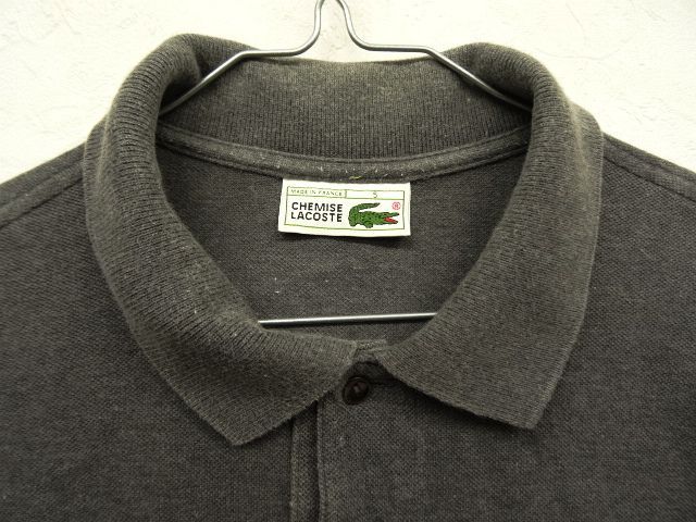 画像: 80'S CHEMISE LACOSTE L1212 ポロシャツ ダークグレー フランス製  (VINTAGE)