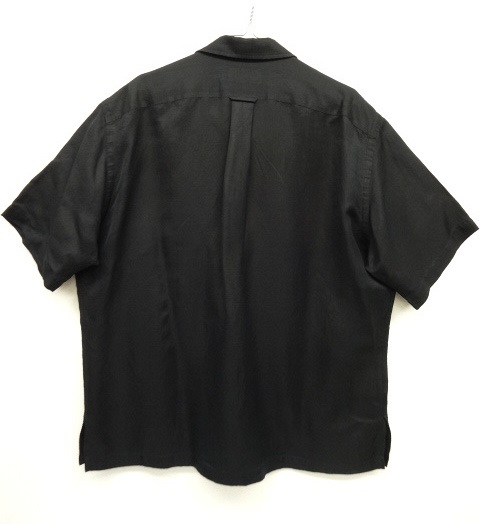 画像: 90'S RALPH LAUREN リネン/シルク 半袖 オープンカラーシャツ BLACK (VINTAGE)