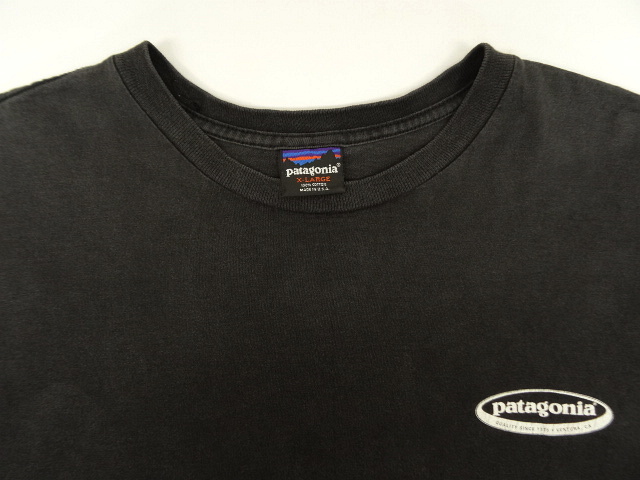 画像: 90'S PATAGONIA 雪無し 黒タグ オーバルロゴ Tシャツ ブラック USA製 (VINTAGE)
