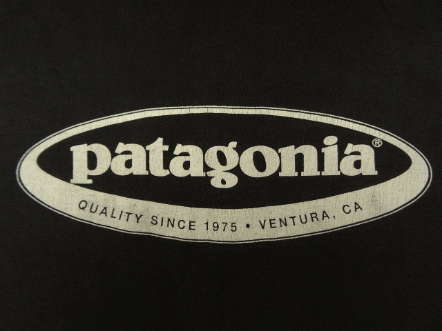 画像: 90'S PATAGONIA 雪無し 黒タグ オーバルロゴ Tシャツ ブラック USA製 (VINTAGE)