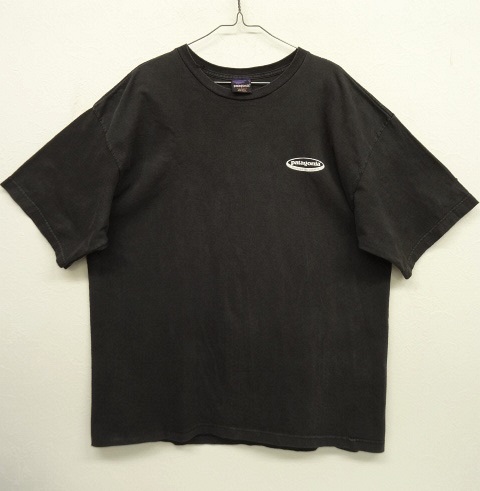 画像: 90'S PATAGONIA 雪無し 黒タグ オーバルロゴ Tシャツ ブラック USA製 (VINTAGE)