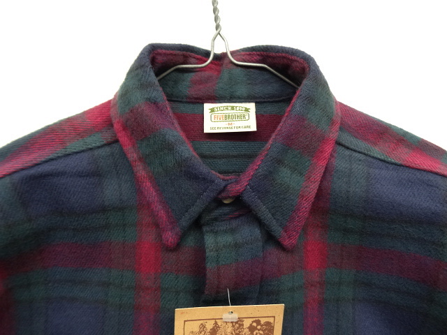 画像: 90'S FIVE BROTHER 長袖 フランネルシャツ USA製 (DEADSTOCK)