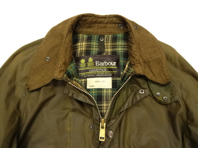 画像: 80'S BARBOUR 2クレスト "GAMEFAIR" オイルドジャケット KHAKI イングランド製 (VINTAGE)