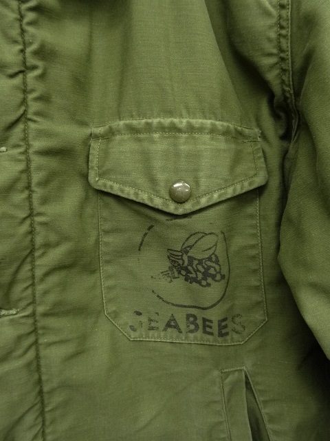 画像: 60'S アメリカ軍 US NAVY "SEABEES" 初期モデル 三角フラップ ステンシル入り A-2 デッキジャケット (VINTAGE)