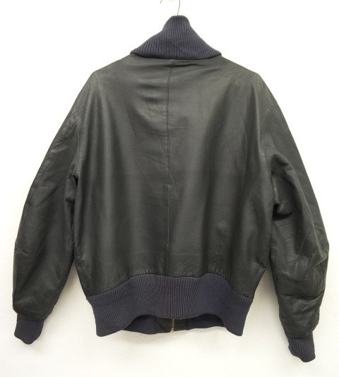 画像: 80'S ドイツ軍 レザー フライトジャケット DK GREY (VINTAGE)