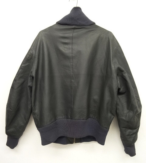 画像: 80'S ドイツ軍 レザー フライトジャケット DK GREY (VINTAGE)