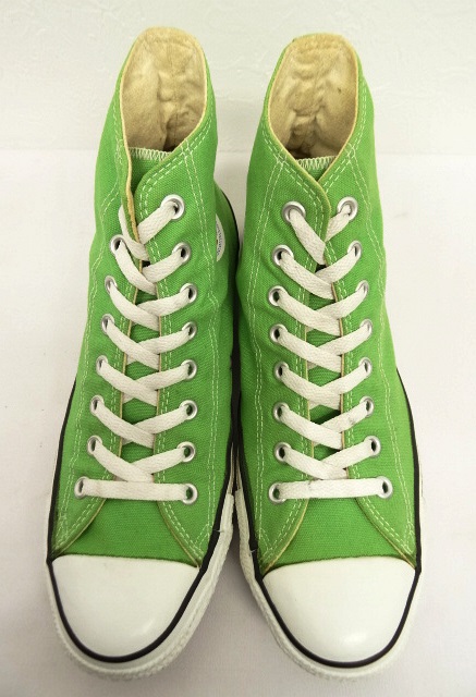 画像: 90'S CONVERSE "ALL STAR HI" キャンバススニーカー 黄緑 USA製 (VINTAGE)