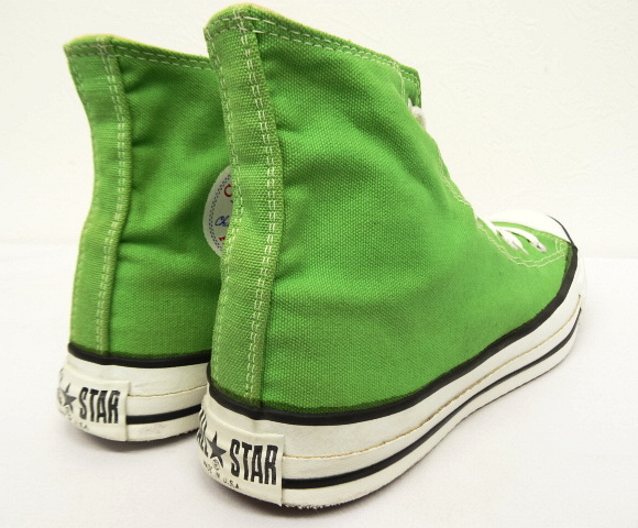 画像: 90'S CONVERSE "ALL STAR HI" キャンバススニーカー 黄緑 USA製 (VINTAGE)