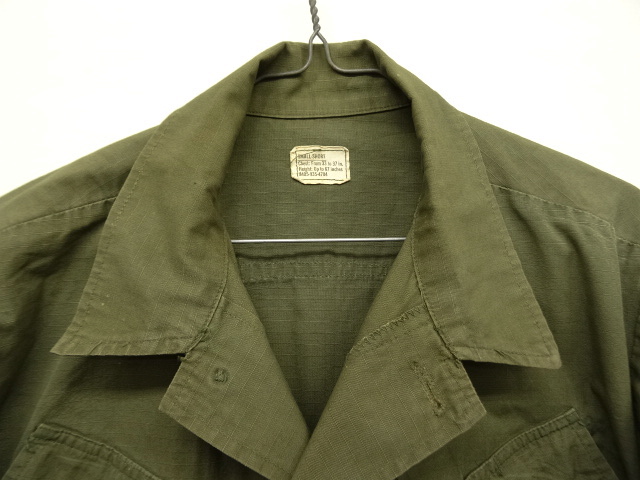 画像: 60'S アメリカ軍 US ARMY "JUNGLE FATIGUE 4th" リップストップ ファティーグジャケット S-SHORT (VINTAGE)