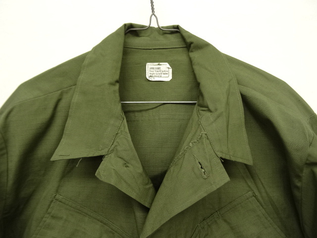 画像: 60'S アメリカ軍 US ARMY "JUNGLE FATIGUE 4th" リップストップ ファティーグジャケット L-SHORT (DEADSTOCK)