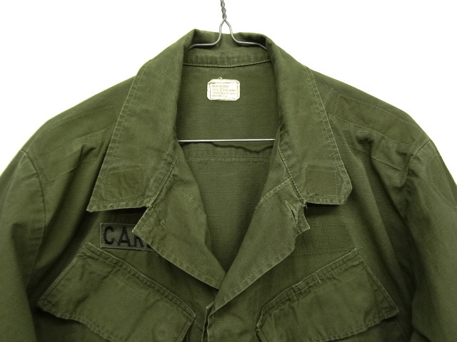 画像: 70'S アメリカ軍 US ARMY "JUNGLE FATIGUE 4th" リップストップ ファティーグジャケット M-SHORT (VINTAGE)