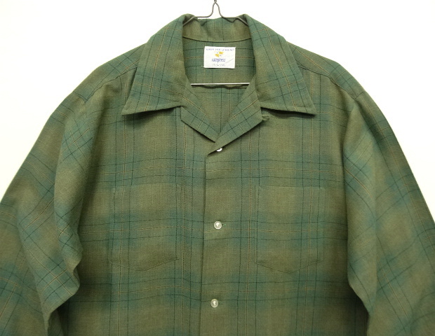 画像: 60'S VAN HEUSEN オープンカラー 長袖レーヨンシャツ オンブレチェック (DEADSTOCK)