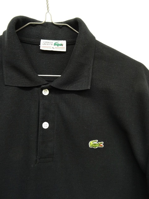 画像: 80'S CHEMISE LACOSTE ポロシャツ ブラック フランス製 (VINTAGE)