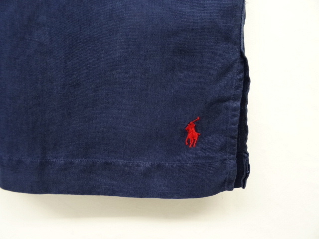 画像: 90'S RALPH LAUREN "CALDWELL" シルク/リネン 半袖 オープンカラーシャツ NAVY (VINTAGE)