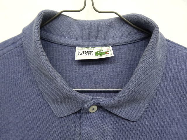 画像: 80'S CHEMISE LACOSTE ポロシャツ ヘザーブルー フランス製 (VINTAGE)