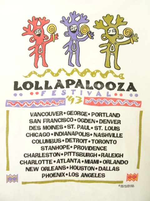 画像: 90'S LOLLAPALOOZA シングルステッチ Tシャツ オリジナル GIANTボディ USA製 (VINTAGE)