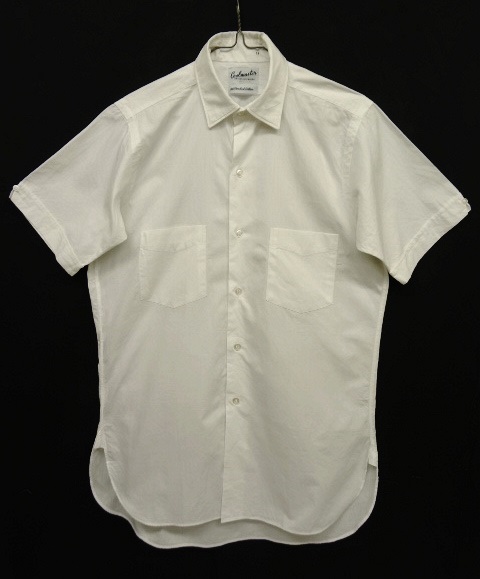 画像1: 60'S EATON'S OF CANADA マチ付き 半袖 シャツ WHITE 日本製 (VINTAGE)