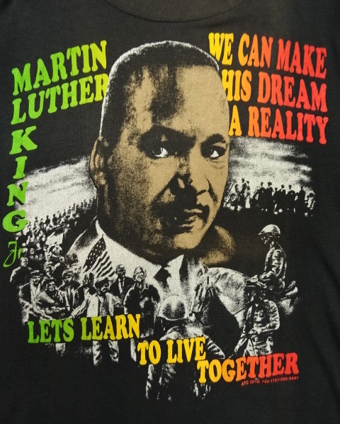 画像: 90'S MARTIN LUTHER KING Jr キング牧師 シングルステッチ 両面プリント Tシャツ (VINTAGE)