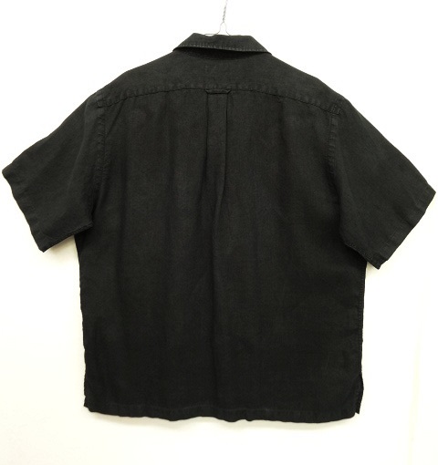 画像: 90'S RALPH LAUREN "CALDWELL" リネン 半袖 オープンカラーシャツ BLACK (VINTAGE)