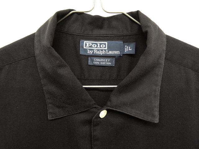 画像: 90'S RALPH LAUREN "CHAUNCEY" コットン 半袖シャツ BLACK (VINTAGE)