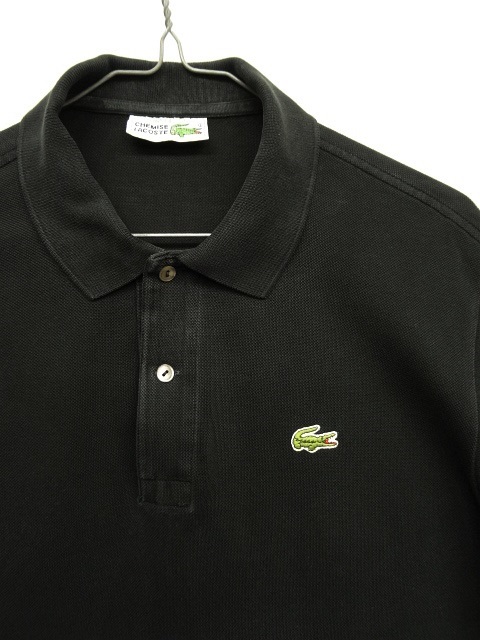 画像: 80'S CHEMISE LACOSTE ポロシャツ ブラック フランス製 (VINTAGE)