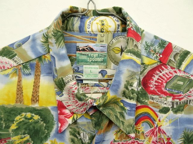 画像: 80'S REYN SPOONER "ROSE BOWL" ダイヤモンドヘッドタグ レーヨン アロハシャツ ハワイ製 (DEADSTOCK)