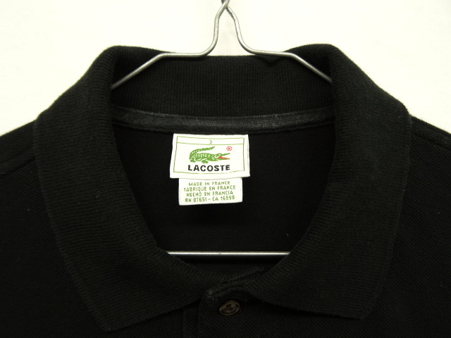 画像: 90'S CHEMISE LACOSTE ポロシャツ ブラック フランス製 (VINTAGE)