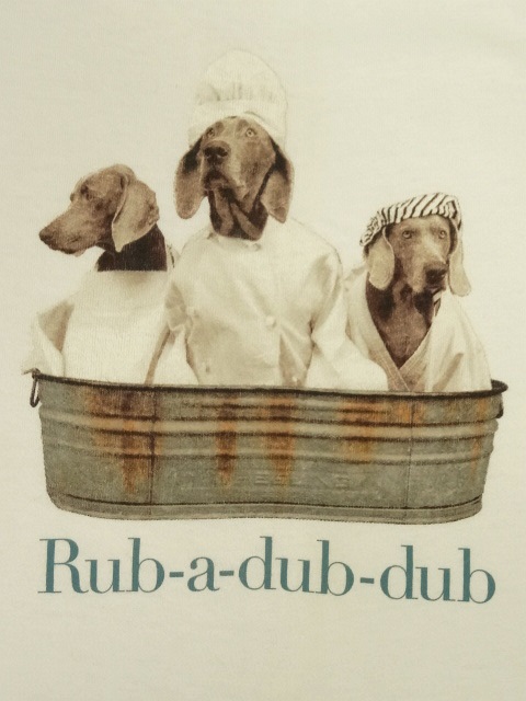 画像: 90'S WILLIAM WEGMAN "RUB-A-DUB-DUB" FOTOFOLIO製 半袖Tシャツ (VINTAGE)