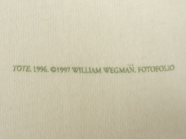 画像: 90'S WILLIAM WEGMAN "TOTE" FOTOFOLIO製 半袖Tシャツ (VINTAGE)