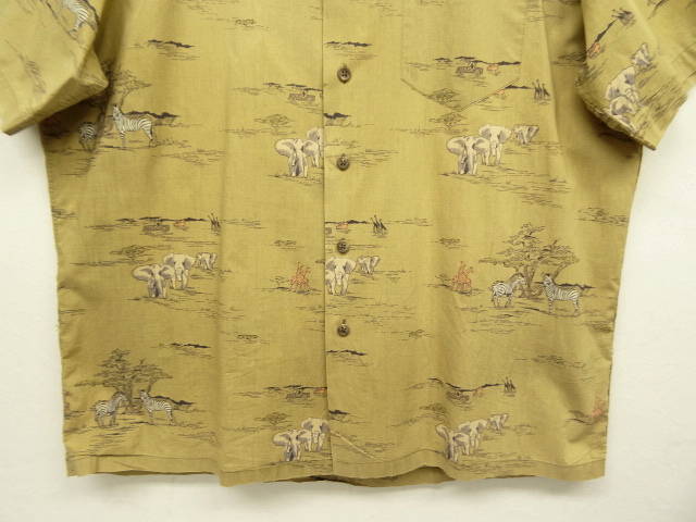 画像: 90'S RALPH LAUREN コットン 半袖 オープンカラー アロハシャツ サファリ柄 (VINTAGE)