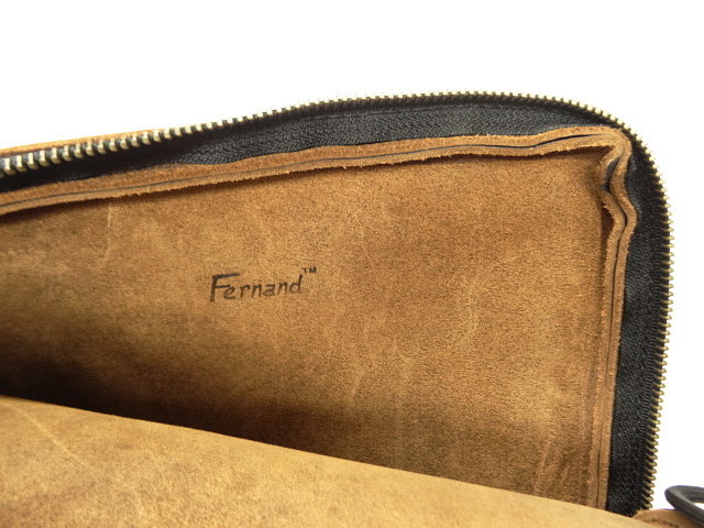 画像: FERNAND LEATHER "CLUTCH BAG W/ZIP" オールレザー クラッチバッグ USA製 (USED)