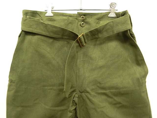 画像: 50'S フランス軍 エプロン付き モーターサイクル オーバーパンツ OLIVE (DEADSTOCK)