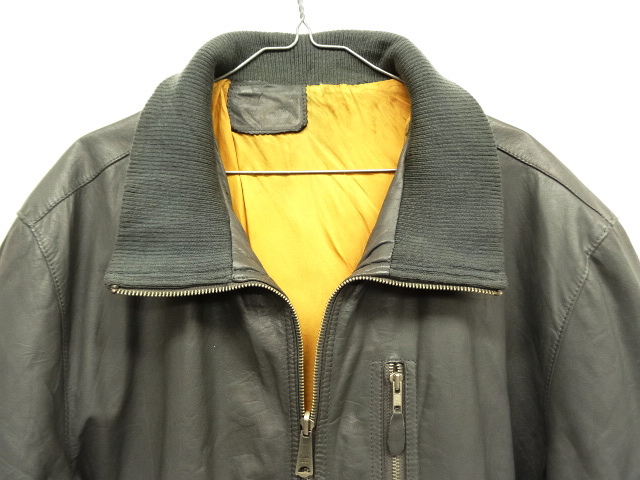画像: 80'S ドイツ軍 レザー フライトジャケット DK GREY (VINTAGE)