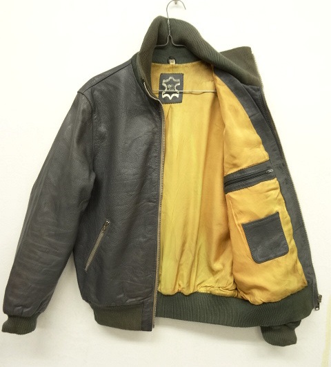 画像: 80'S ドイツ軍 レザー フライトジャケット DK GREY (VINTAGE)