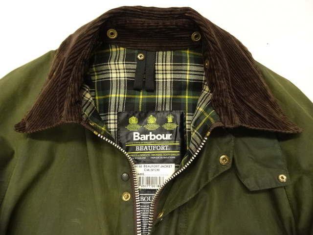 画像: BARBOUR 3クレスト 旧タグ "BEAUFORT" オイルドジャケット OLIVE イングランド製 (VINTAGE)