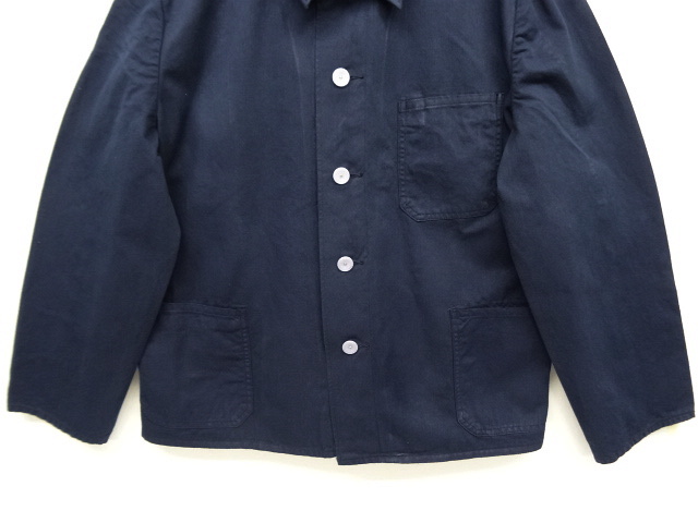 画像: ドイツ軍 カバーオール ワークジャケット 後染め NAVY (DEADSTOCK)