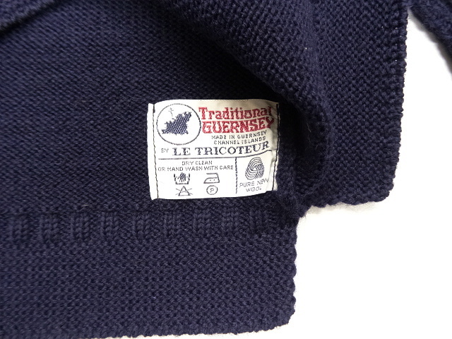 画像: 70'S LE TRICOTEUR ガンジーセーター NAVY (DEADSTOCK)