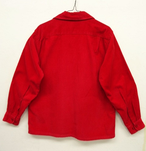 画像: 60'S TOWNCRAFT コーデュロイ オープンカラーシャツ RED (VINTAGE)