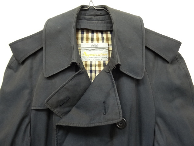 画像: 70'S AQUASCUTUM "AQUA5 (コットン100%)" トレンチコート NAVY イングランド製 (VINTAGE)