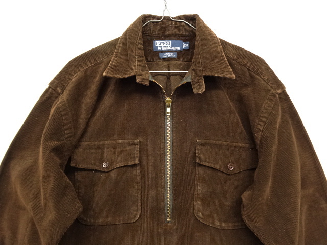 画像: 90'S RALPH LAUREN "CARSON" コーデュロイ ハーフジップシャツ BROWN (VINTAGE)