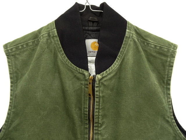 画像: 90'S CARHARTT 裏地キルティング ダックベスト OLIVE (VINTAGE)