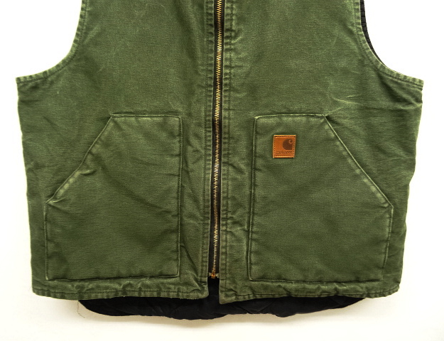 画像: 90'S CARHARTT 裏地キルティング ダックベスト OLIVE (VINTAGE)