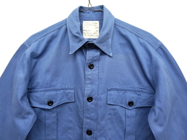画像: 60'S イギリス軍 ROYAL NAVY ワーキングドレスシャツ BLUE (VINTAGE)