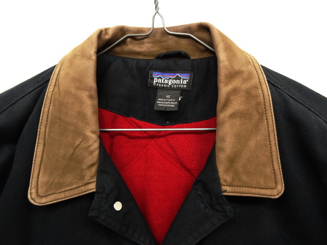 画像: 90'S PATAGONIA "WORK RANGE COAT" 襟レザー ダックカバーオール (VINTAGE)