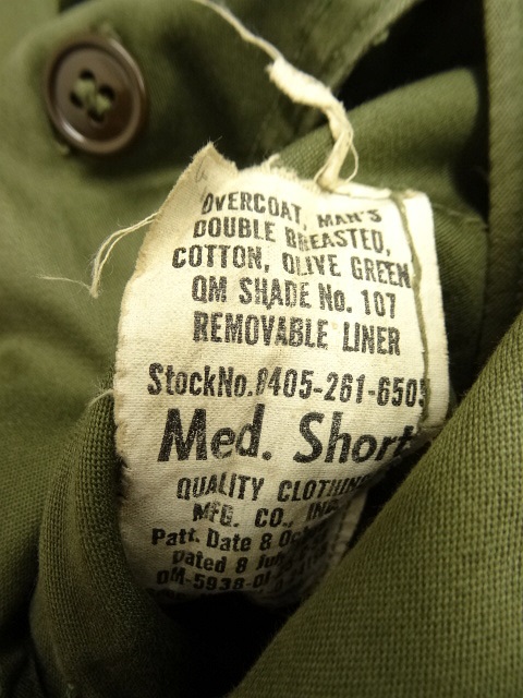 画像: 50'S アメリカ軍 US ARMY "M-1950" コットンサテン ライナー付き フィールドコート M-SHORT (VINTAGE)