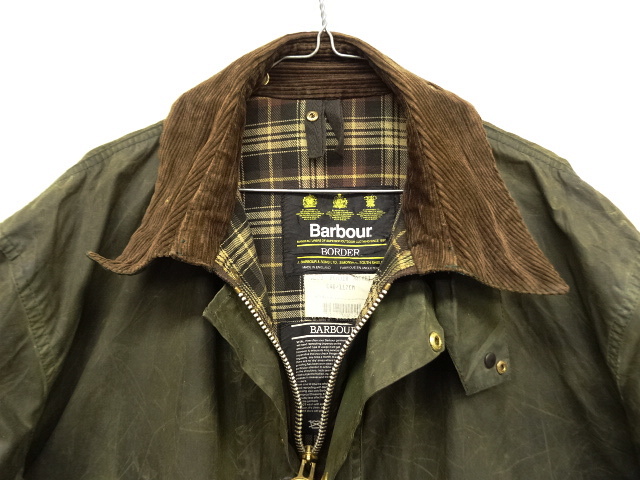 画像: 90'S BARBOUR 3クレスト 旧タグ "BORDER" オイルドジャケット OLIVE イングランド製 (VINTAGE)