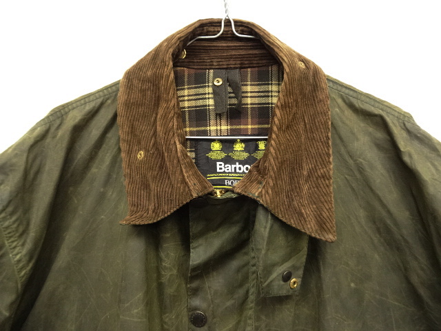 画像: 90'S BARBOUR 3クレスト 旧タグ "BORDER" オイルドジャケット OLIVE イングランド製 (VINTAGE)