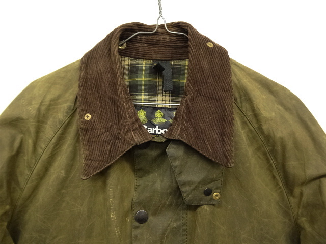 画像: 90'S BARBOUR 3クレスト 旧タグ "BEAUFORT" オイルドジャケット OLIVE イングランド製 (VINTAGE)